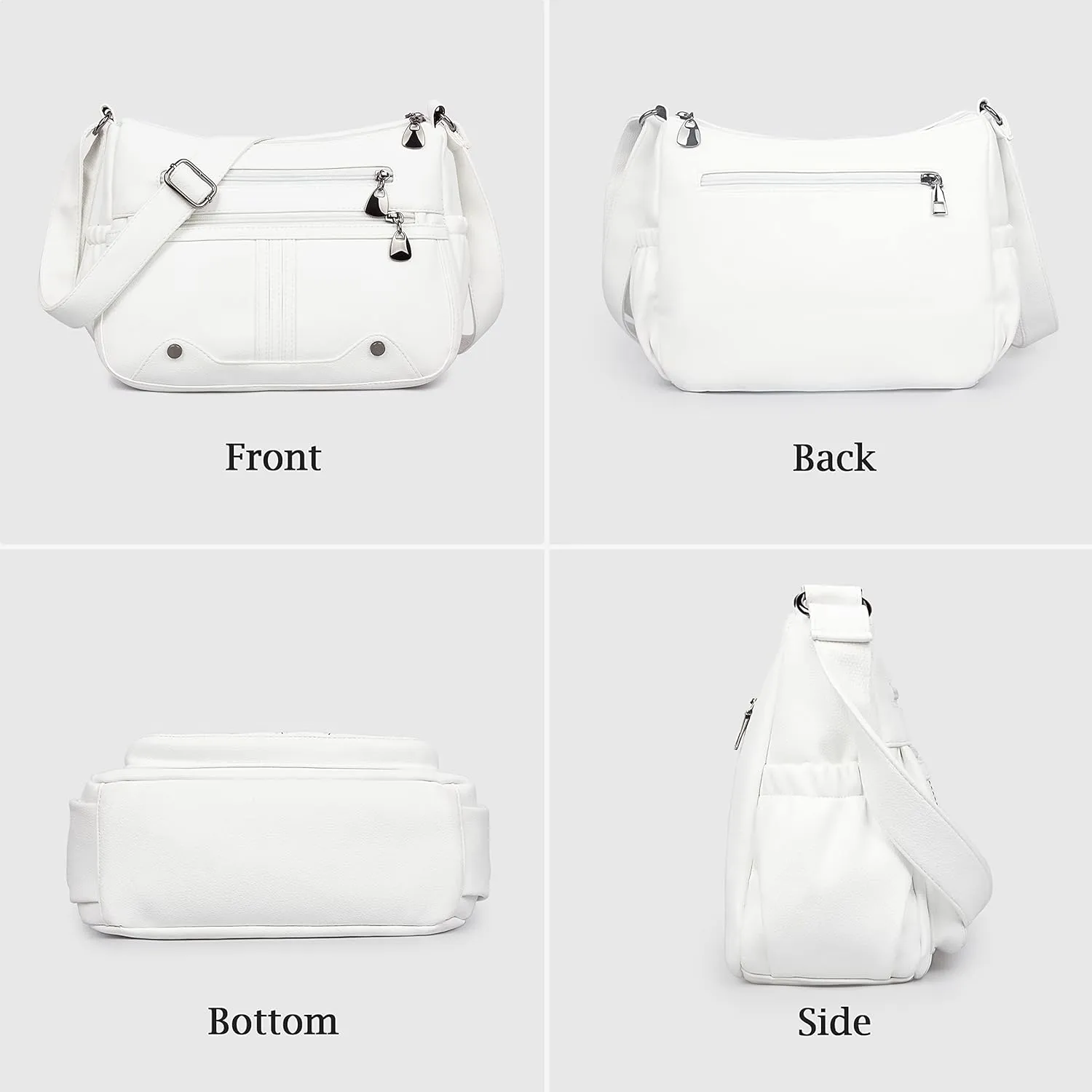 Women Soft PU Leather Shoulder Handbag Multi Pocket Crossbody Bag Ladies Medium Roomy Purses Fashion Tote Top Handle Satchel