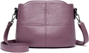 Women's Bags Retro Design Crossbody Bag Trend PU Leather Bucket Shoulder Bags Small Handbags(D)