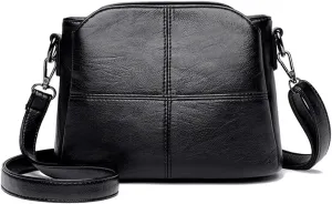 Women's Bags Retro Design Crossbody Bag Trend PU Leather Bucket Shoulder Bags Small Handbags(D)