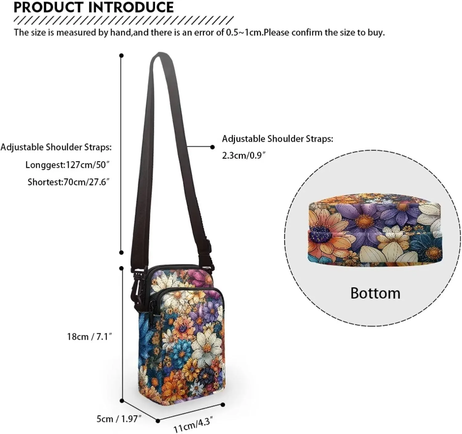 Women's Crossbody Bags Travel Shoulder Sling Bags Cell Phone Case Purse with Front Pocket