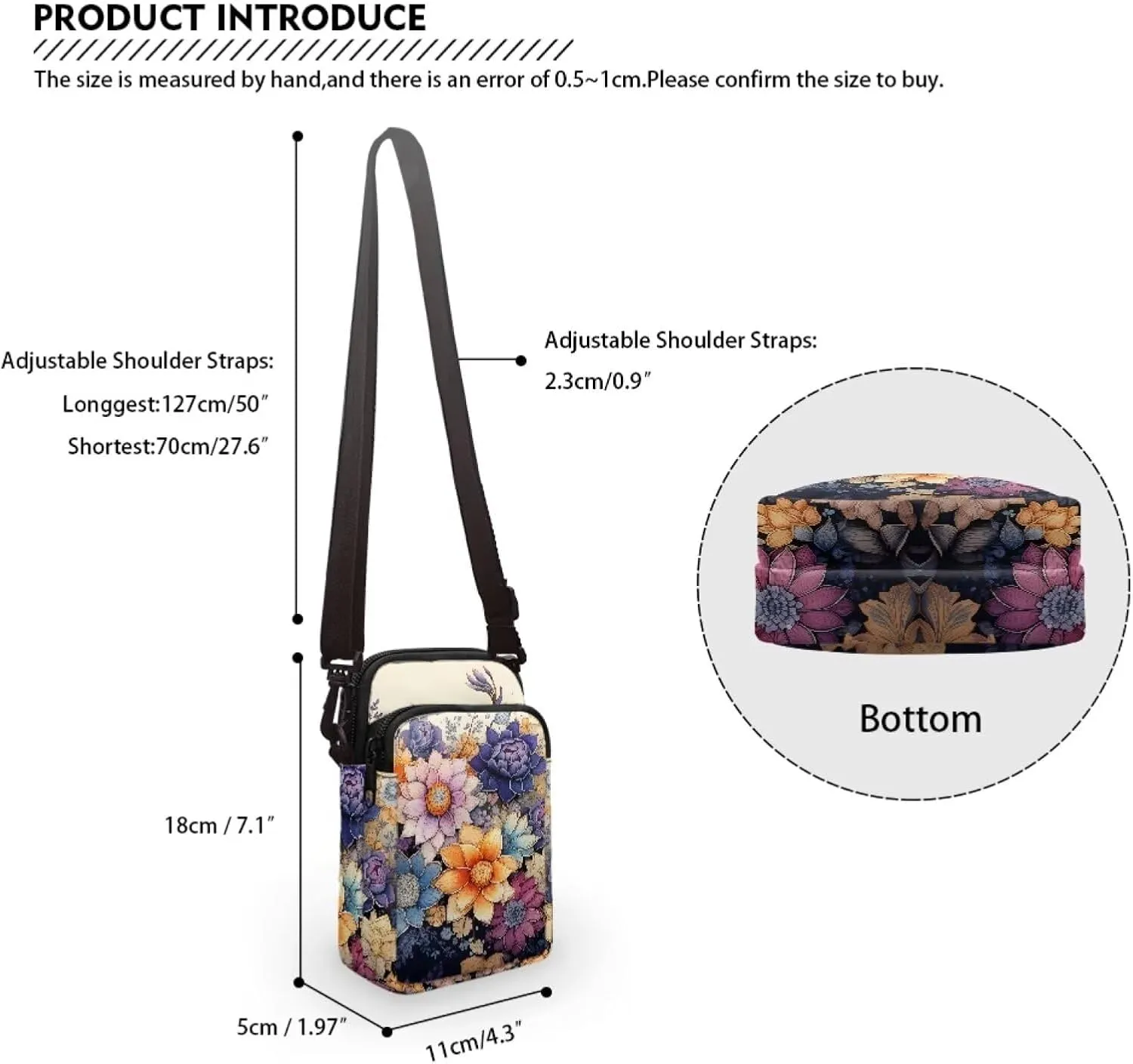Women's Crossbody Bags Travel Shoulder Sling Bags Cell Phone Case Purse with Front Pocket