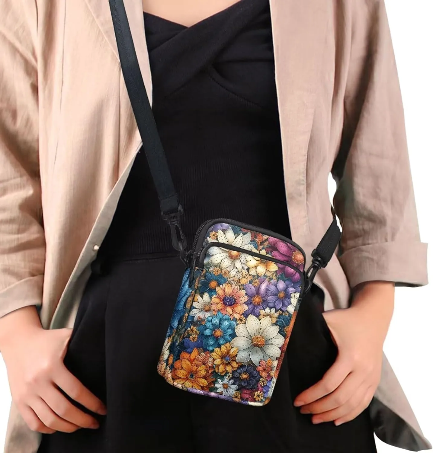 Women's Crossbody Bags Travel Shoulder Sling Bags Cell Phone Case Purse with Front Pocket