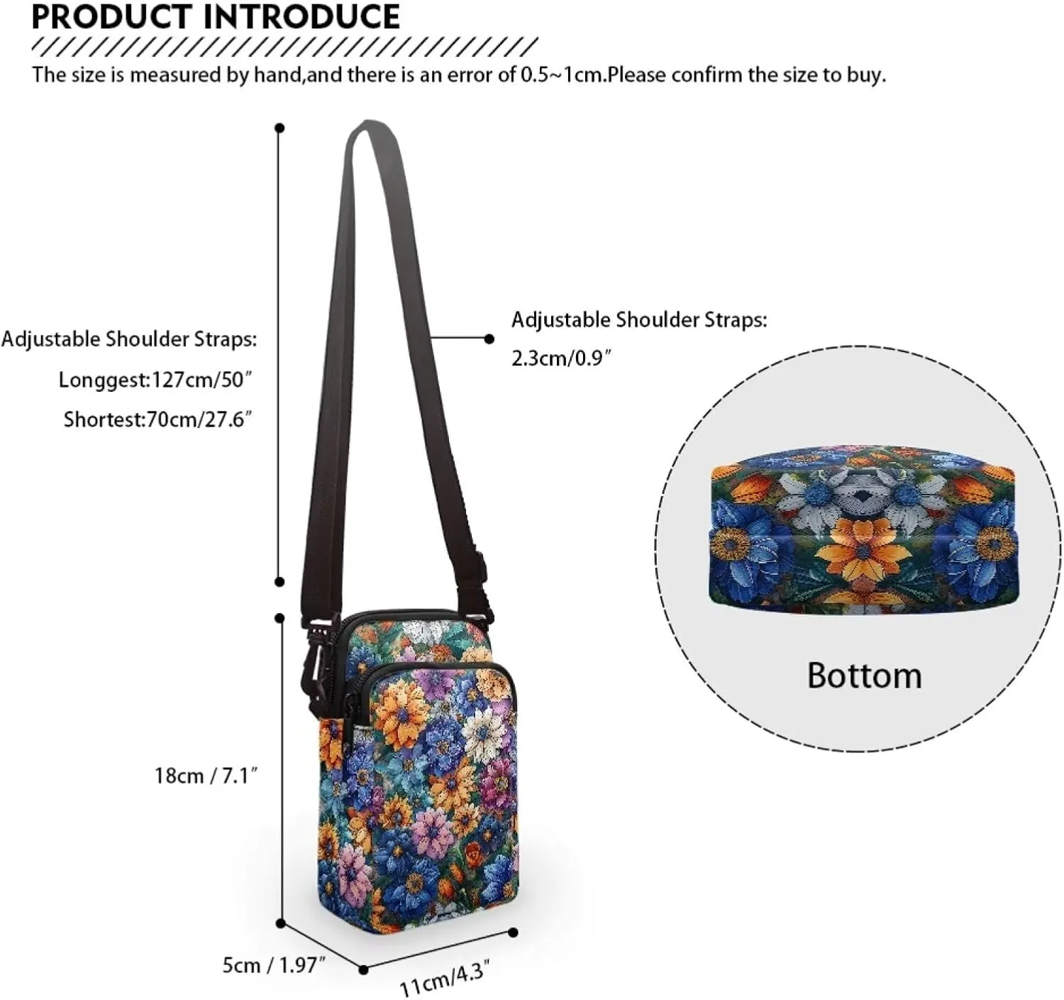Women's Crossbody Bags Travel Shoulder Sling Bags Cell Phone Case Purse with Front Pocket