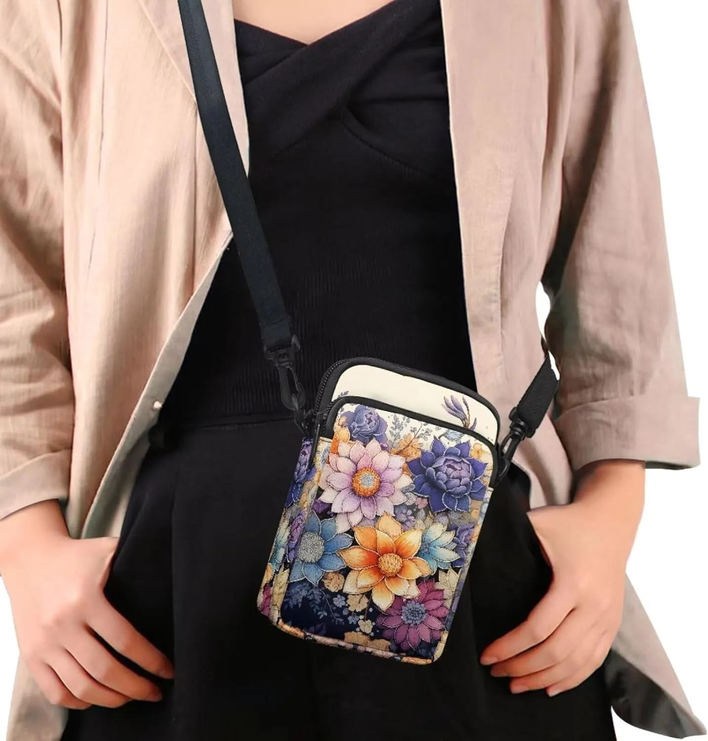 Women's Crossbody Bags Travel Shoulder Sling Bags Cell Phone Case Purse with Front Pocket