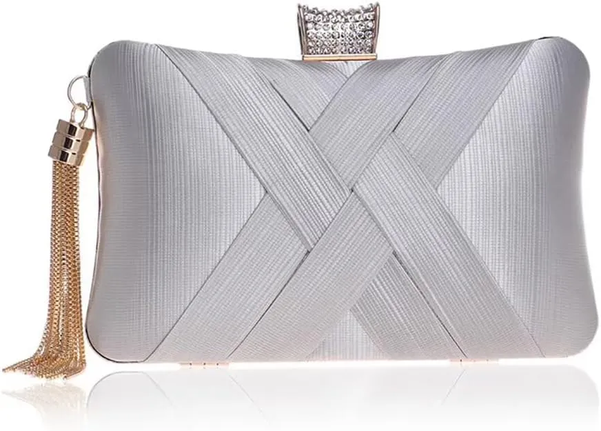 Womens Evening Clutch Purse Chain Crossbody Purse Crystal Shoulder Handbag Elegant Evening Bag for Wedding Party Prom