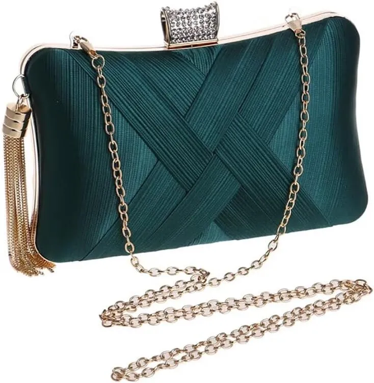 Womens Evening Clutch Purse Chain Crossbody Purse Crystal Shoulder Handbag Elegant Evening Bag for Wedding Party Prom