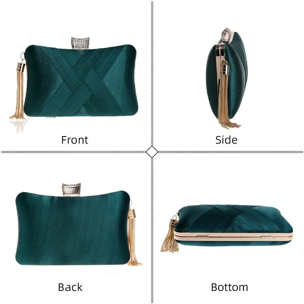 Womens Evening Clutch Purse Chain Crossbody Purse Crystal Shoulder Handbag Elegant Evening Bag for Wedding Party Prom