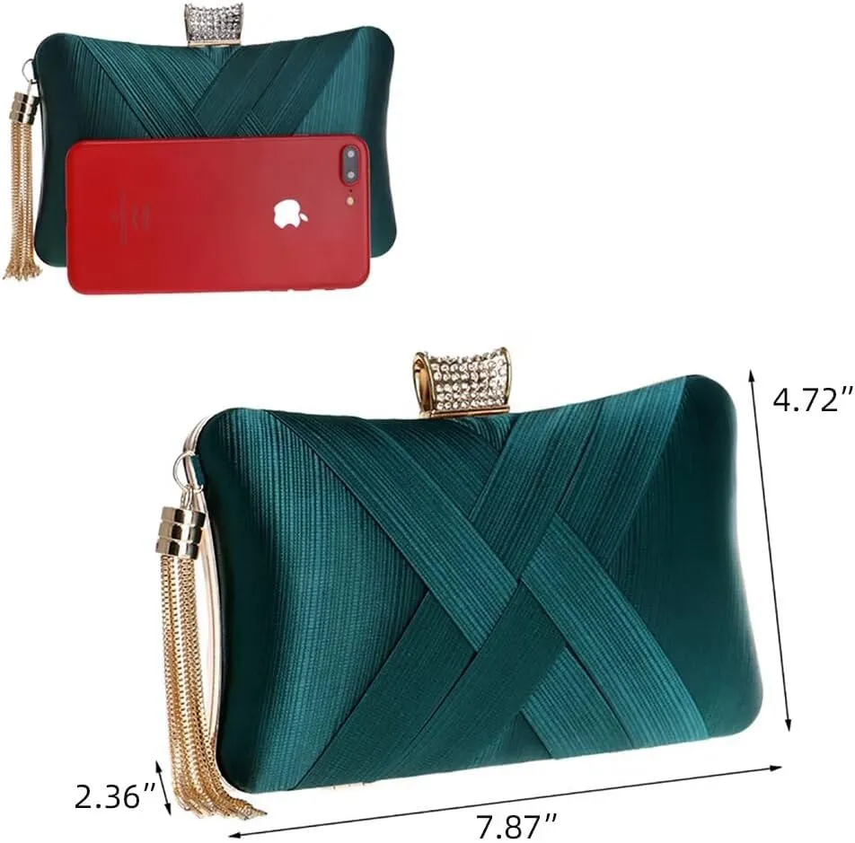 Womens Evening Clutch Purse Chain Crossbody Purse Crystal Shoulder Handbag Elegant Evening Bag for Wedding Party Prom