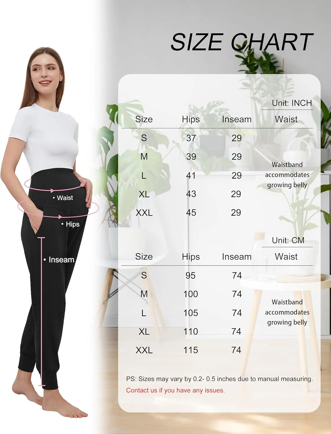 Women's Maternity Joggers Pants Pregnancy Clothes Over The Belly Pregnancy Pant with Pockets