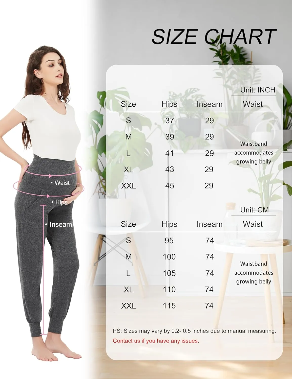 Women's Maternity Joggers Pants Pregnancy Clothes Over The Belly Pregnancy Pant with Pockets