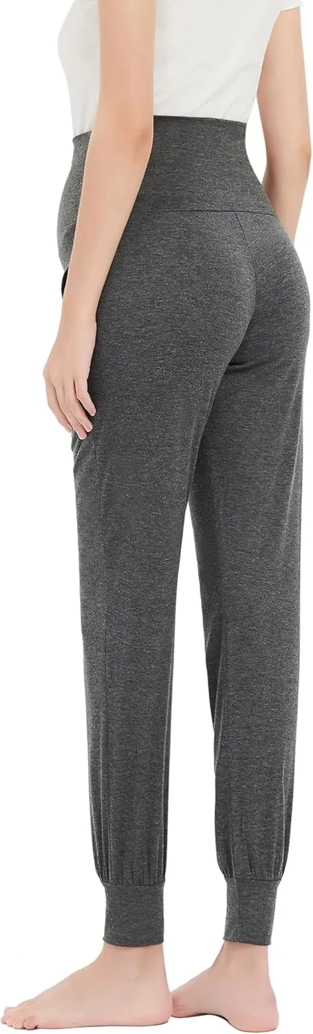 Women's Maternity Joggers Pants Pregnancy Clothes Over The Belly Pregnancy Pant with Pockets
