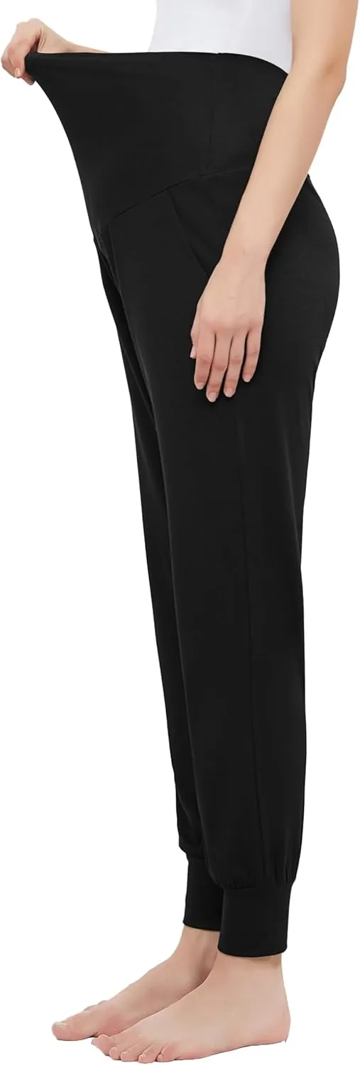 Women's Maternity Joggers Pants Pregnancy Clothes Over The Belly Pregnancy Pant with Pockets
