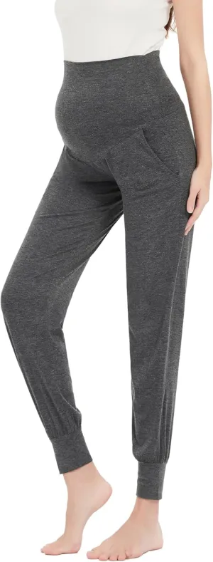Women's Maternity Joggers Pants Pregnancy Clothes Over The Belly Pregnancy Pant with Pockets