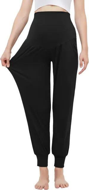 Women's Maternity Joggers Pants Pregnancy Clothes Over The Belly Pregnancy Pant with Pockets