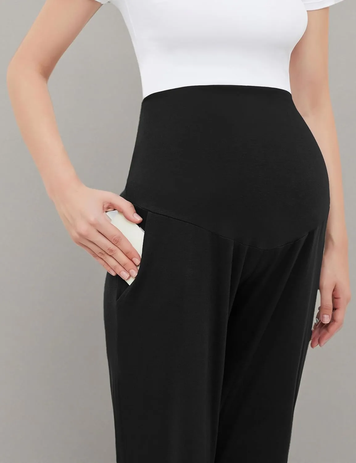 Women's Maternity Joggers Pants Pregnancy Clothes Over The Belly Pregnancy Pant with Pockets