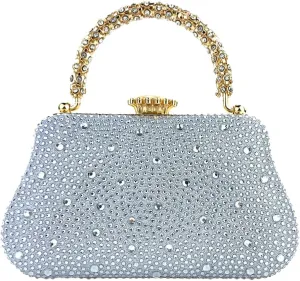 Women's Rhinestone Clutch Elegant Evening Bags Shell Dinner Handbag Sparkly Glitter Purse Party Prom Wedding