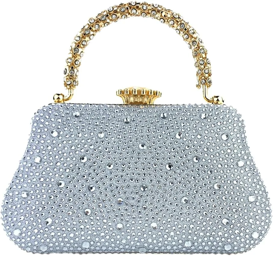 Women's Rhinestone Clutch Elegant Evening Bags Shell Dinner Handbag Sparkly Glitter Purse Party Prom Wedding