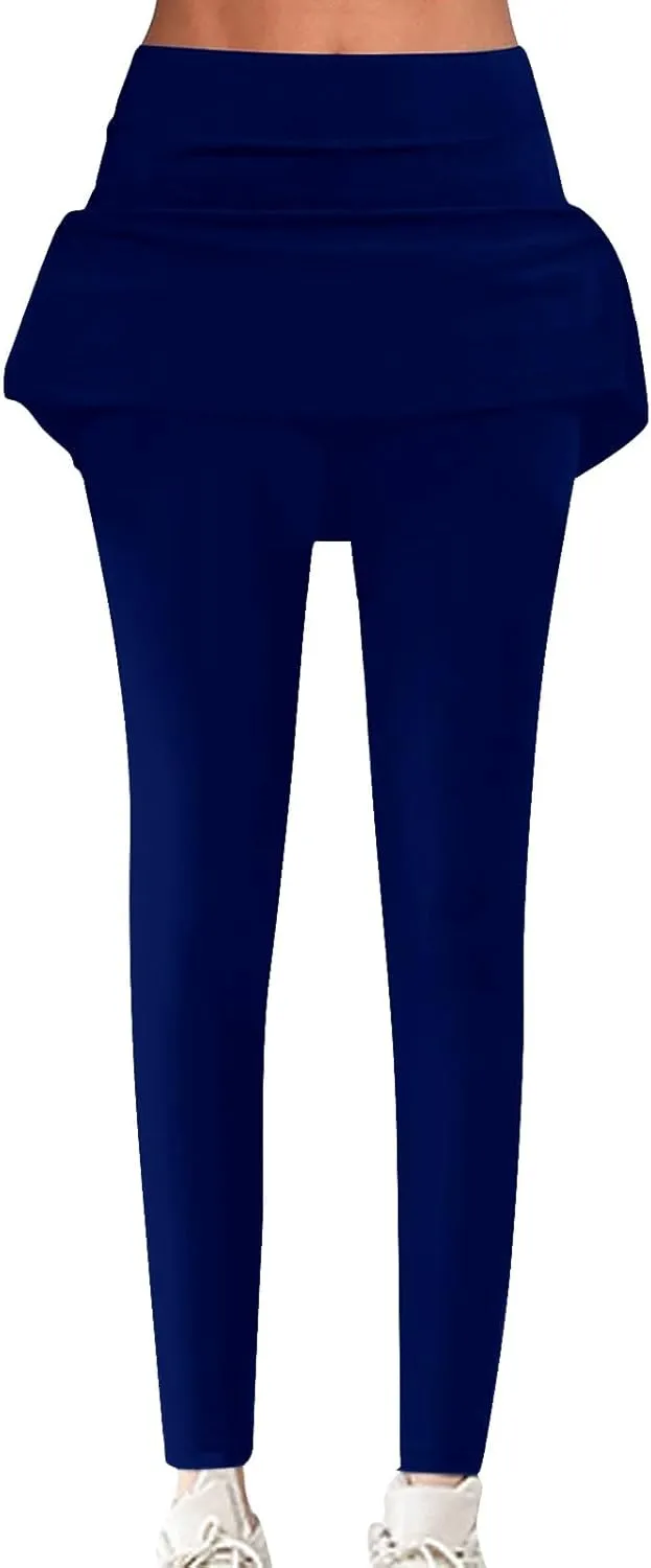 Women's Sports Skirted Leggings Yoga Skirts Spandex Tights Athletic Tennis Skorts Gym Active Running Bottoms Skirts