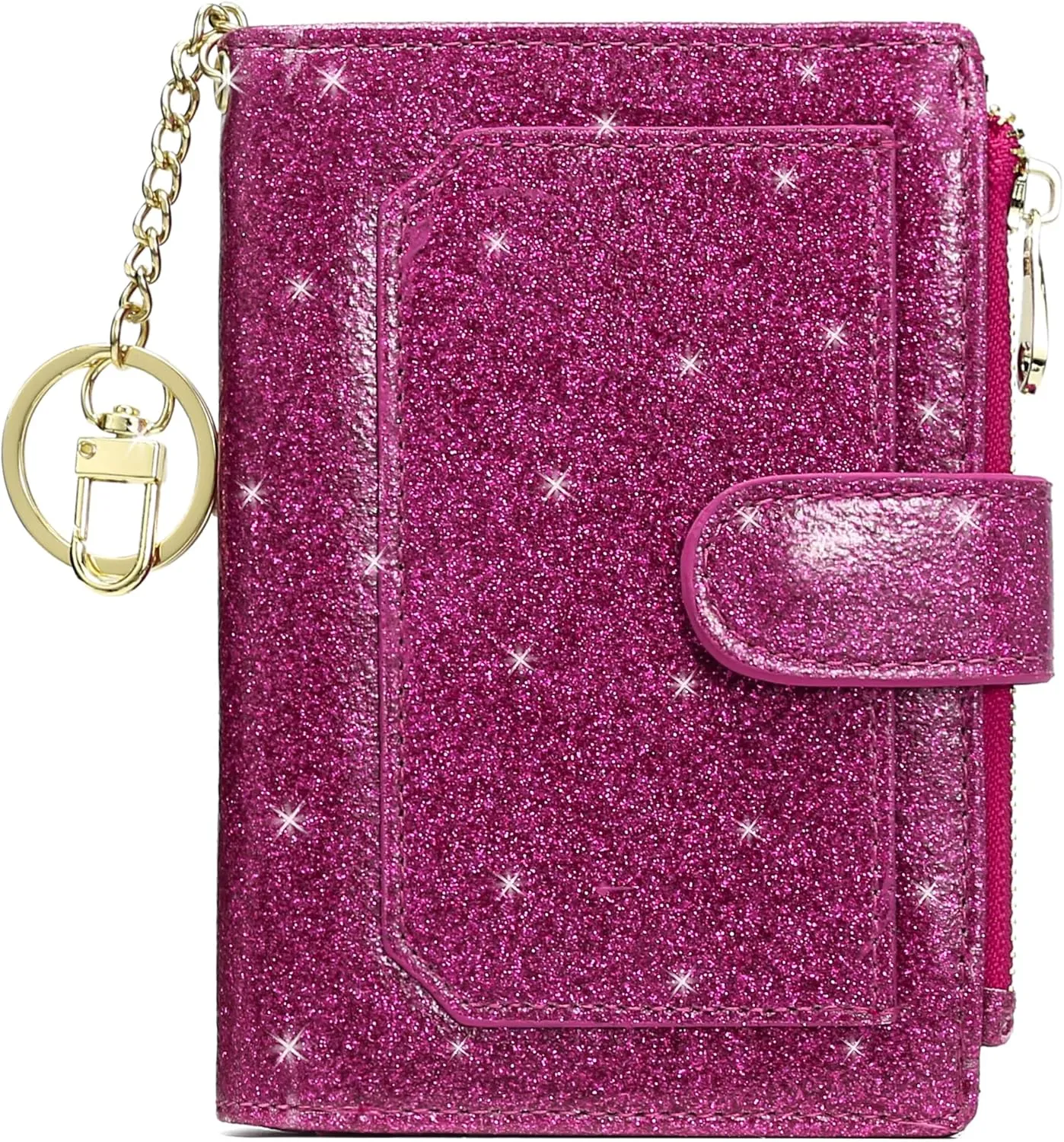 Womens Wallets RFID Small Compact Bifold Leather Card Holder Zip Pocket