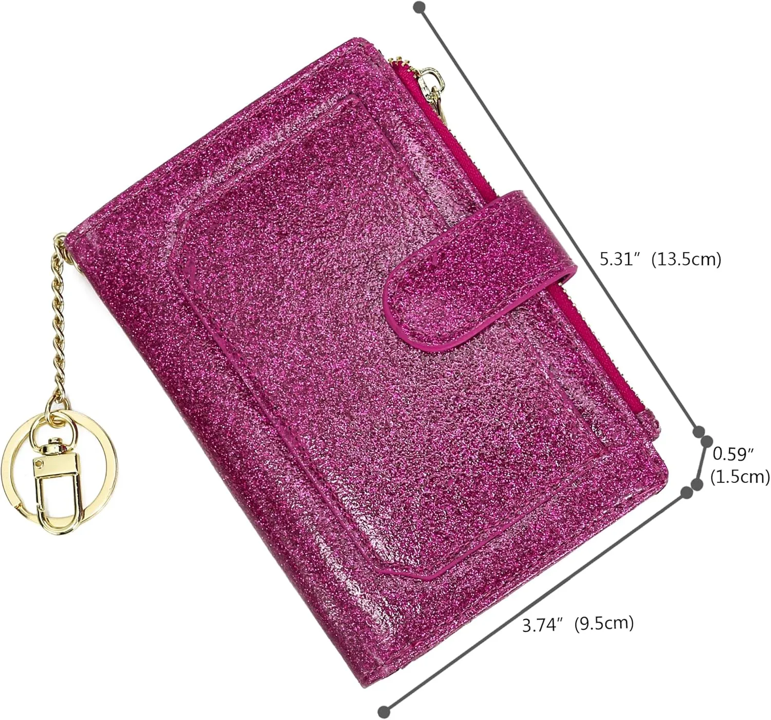 Womens Wallets RFID Small Compact Bifold Leather Card Holder Zip Pocket