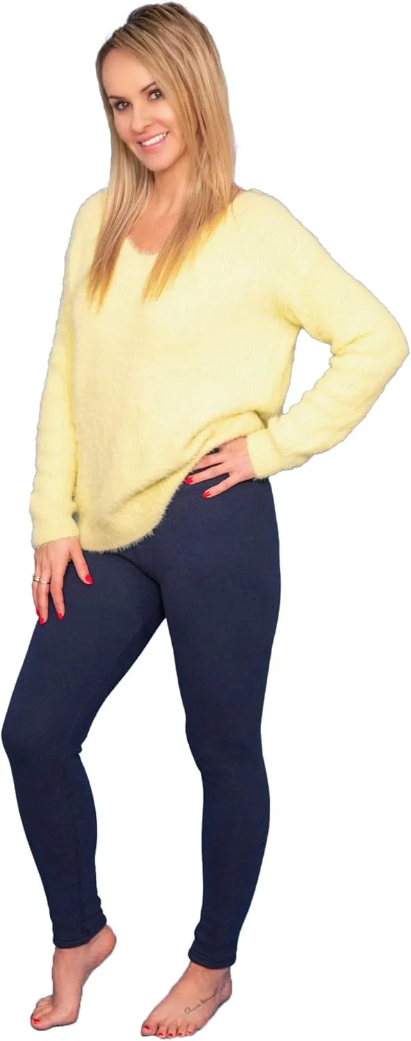 Women's Warm Winter Leggings Cotton Fleece Lined Thermal Pants ONE Legging High-Rise