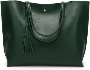 Work Handbag with Tassel Womens Tote Roomy Shoulder Purse Retro Commuter