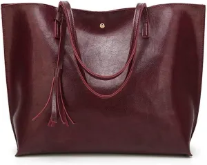 Work Handbag with Tassel Womens Tote Roomy Shoulder Purse Retro Commuter