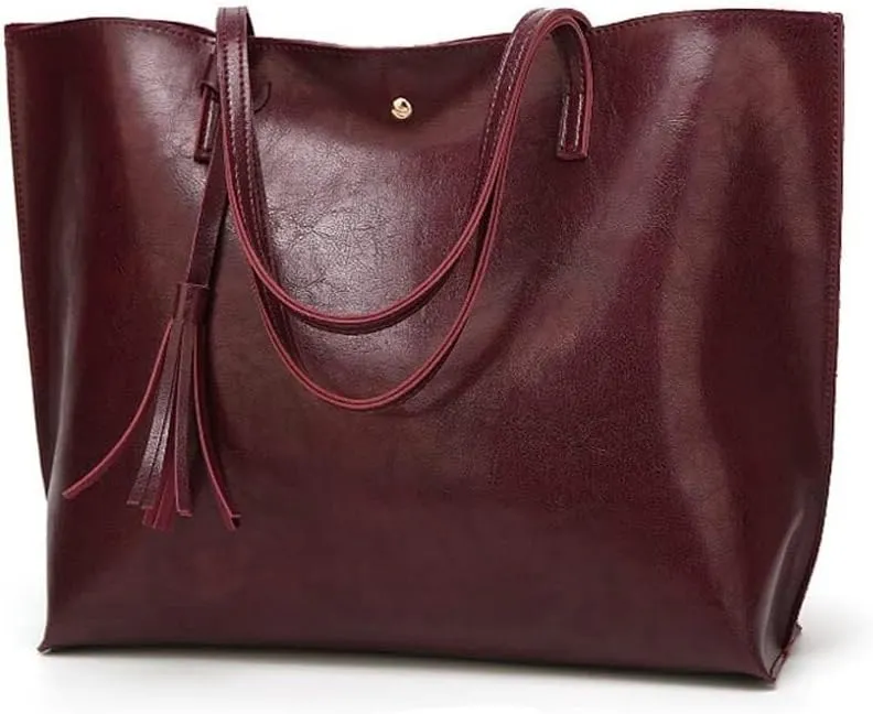 Work Handbag with Tassel Womens Tote Roomy Shoulder Purse Retro Commuter