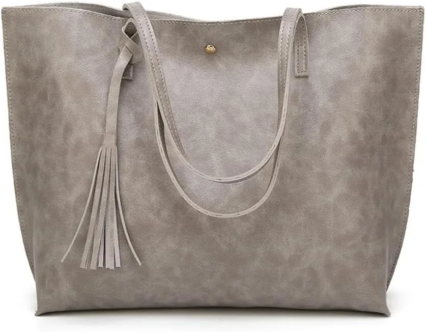 Work Handbag with Tassel Womens Tote Roomy Shoulder Purse Retro Commuter