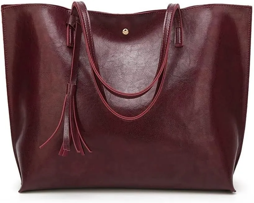 Work Handbag with Tassel Womens Tote Roomy Shoulder Purse Retro Commuter