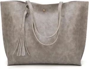 Work Handbag with Tassel Womens Tote Roomy Shoulder Purse Retro Commuter