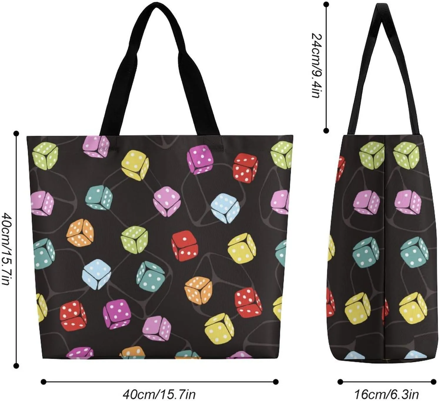 Wow-cool Women's Tote Bag Built-In Pockets Single Shoulder Tote Bag Interior Spacious Travel Shopping Bag
