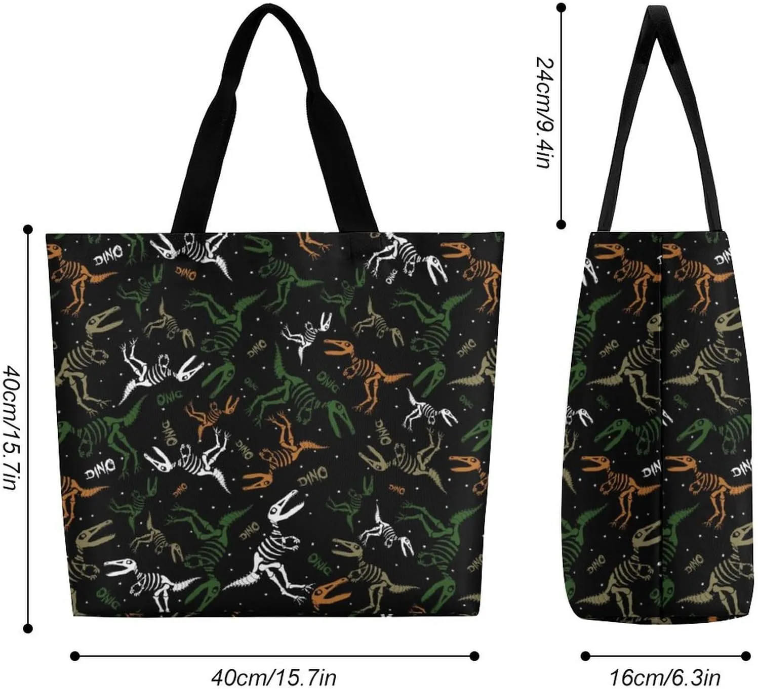 Wow-cool Women's Tote Bag Built-In Pockets Single Shoulder Tote Bag Interior Spacious Travel Shopping Bag