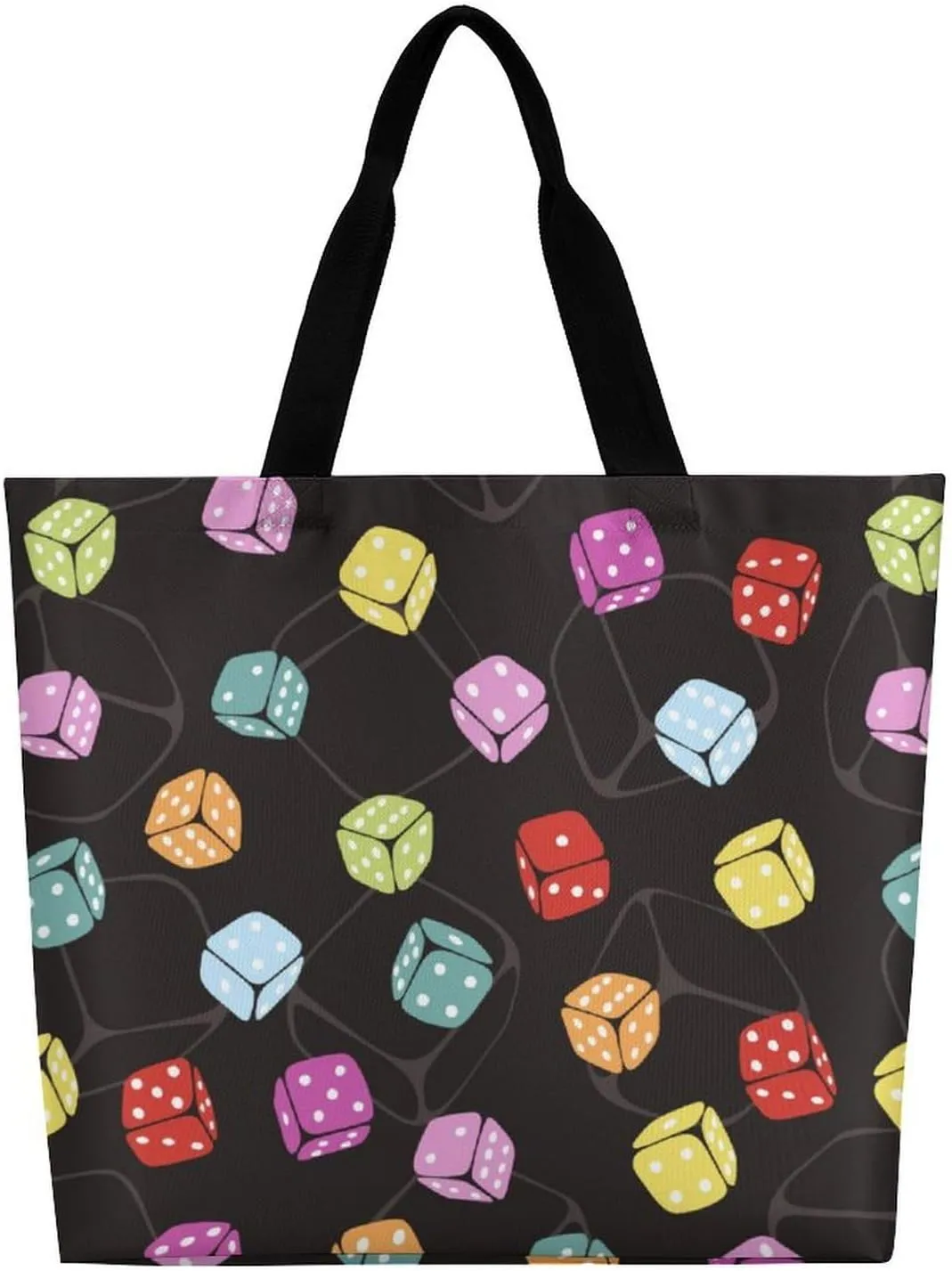 Wow-cool Women's Tote Bag Built-In Pockets Single Shoulder Tote Bag Interior Spacious Travel Shopping Bag