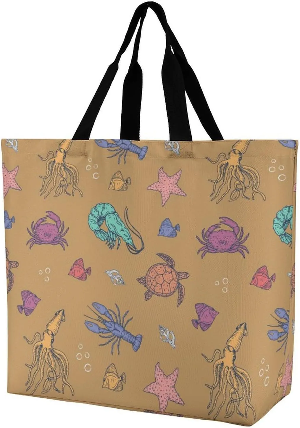 Wow-cool Women's Tote Bag Built-In Pockets Single Shoulder Tote Bag Interior Spacious Travel Shopping Bag