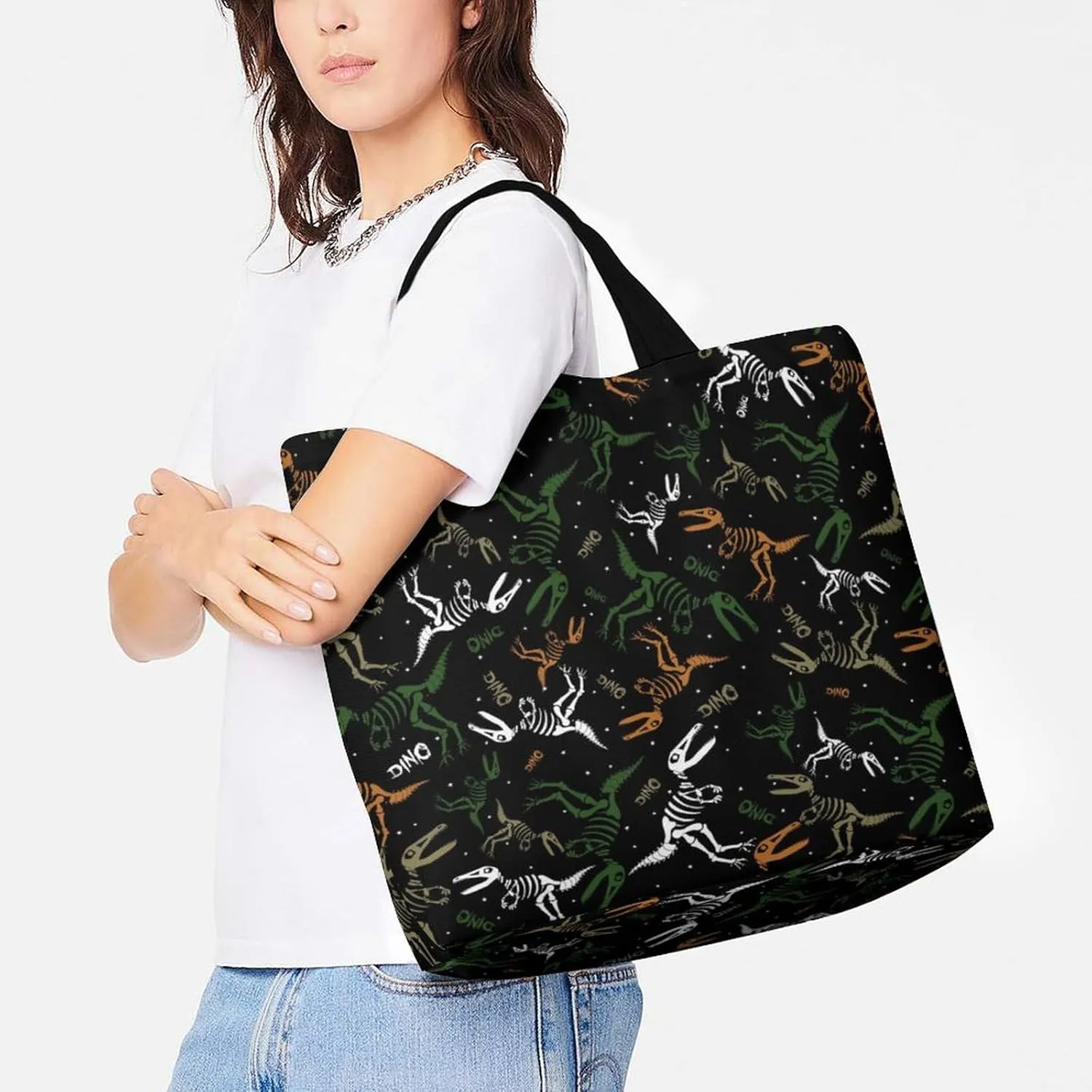 Wow-cool Women's Tote Bag Built-In Pockets Single Shoulder Tote Bag Interior Spacious Travel Shopping Bag
