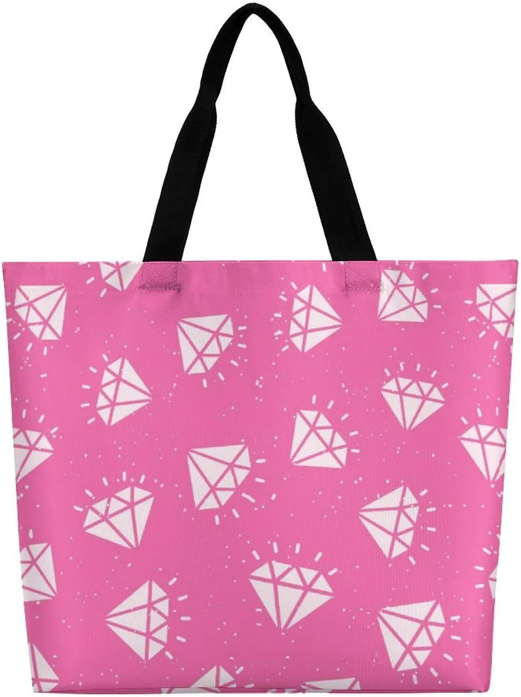 Wow-cool Women's Tote Bag Built-In Pockets Single Shoulder Tote Bag Interior Spacious Travel Shopping Bag