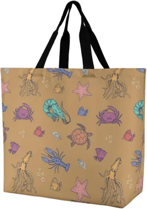 Wow-cool Women's Tote Bag Built-In Pockets Single Shoulder Tote Bag Interior Spacious Travel Shopping Bag