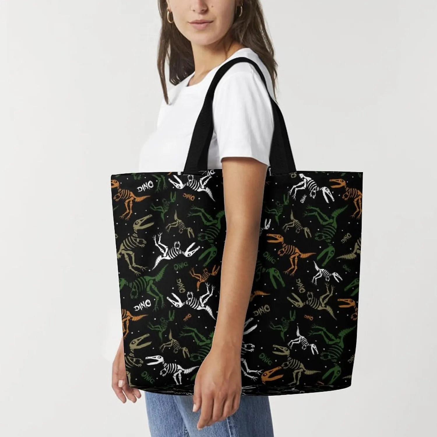 Wow-cool Women's Tote Bag Built-In Pockets Single Shoulder Tote Bag Interior Spacious Travel Shopping Bag