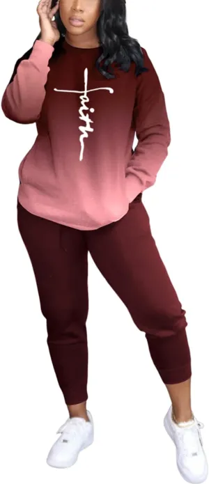 YeGine Womens 2 Piece Outfits Sweatsuits Casual Long Sleeve Jogger Tracksuits Lounge Sets With Pockets