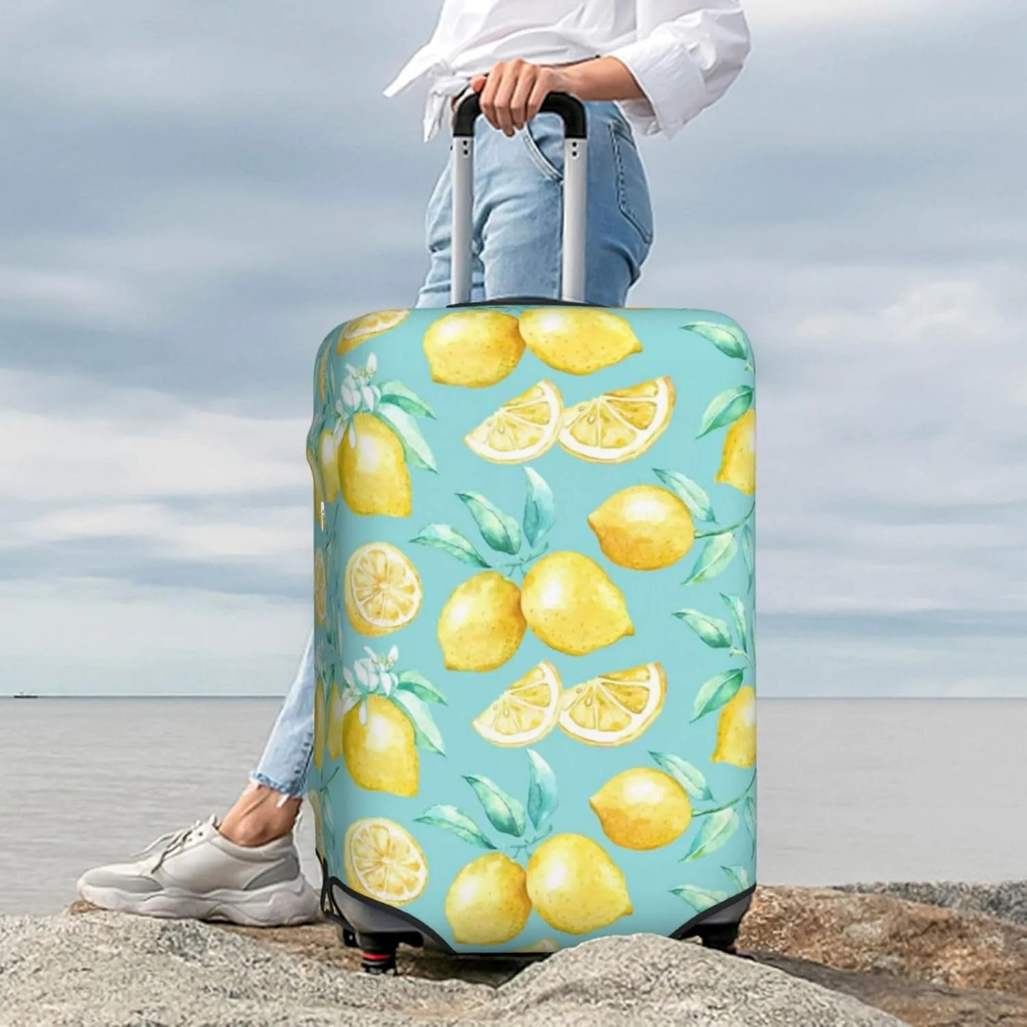 Yellow Lemon Luggage Cover,Washable Suitcase Covers Fashion Luggage Covers,Anti-Scratch Suitcase Protector Cover