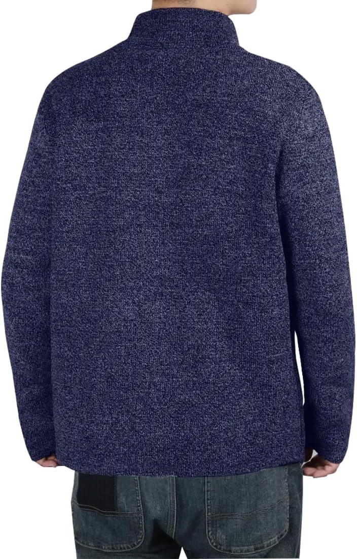yoeasy Men's Blazer Collar Long Sleeve Button Knit Cardigan Casual Open Front Sweater with Pockets