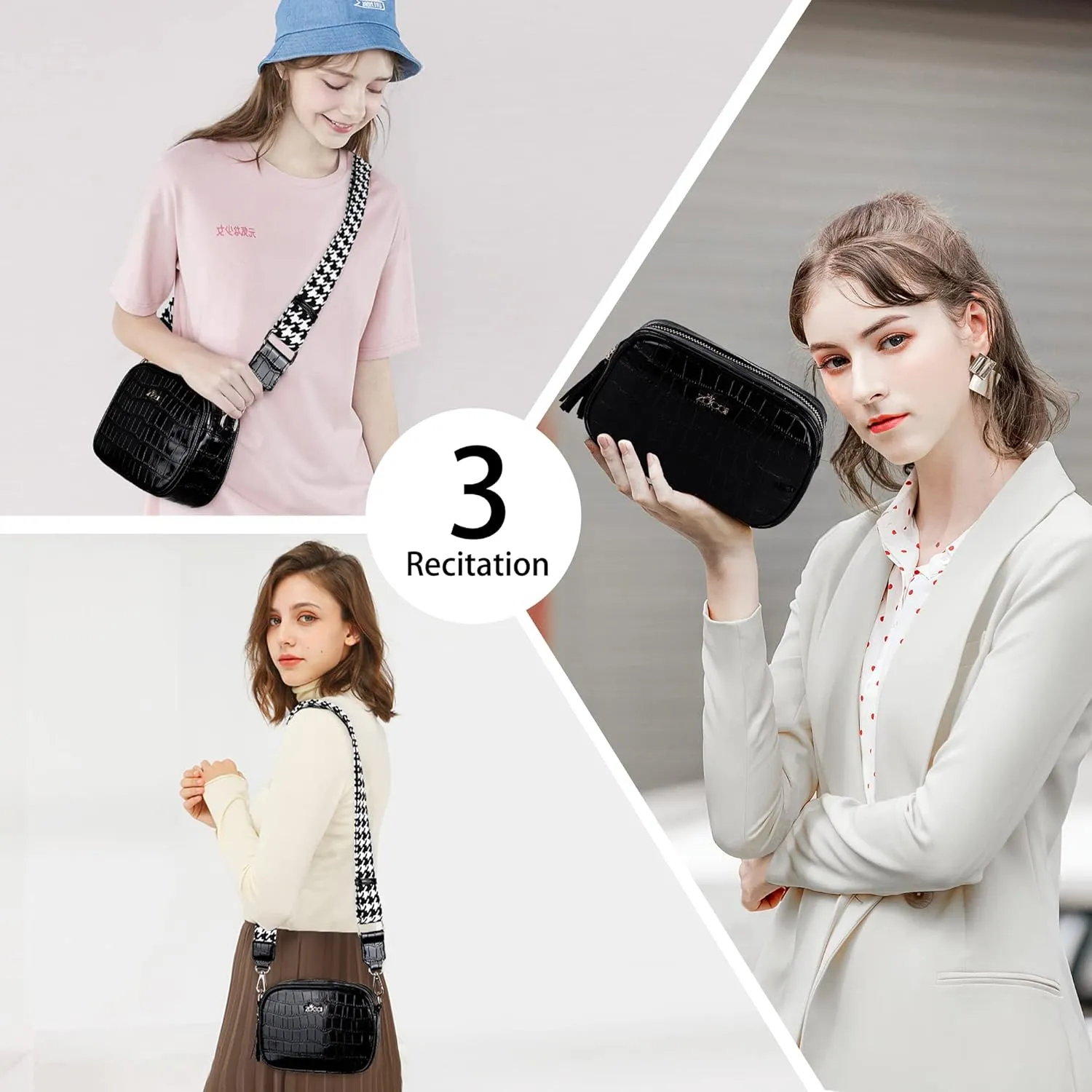 ZOCAI Camera Crossbody Shoulder Bags for Women Small Cluth Vegan Leather Handbag Purses with Adjustable Strap Lightweight