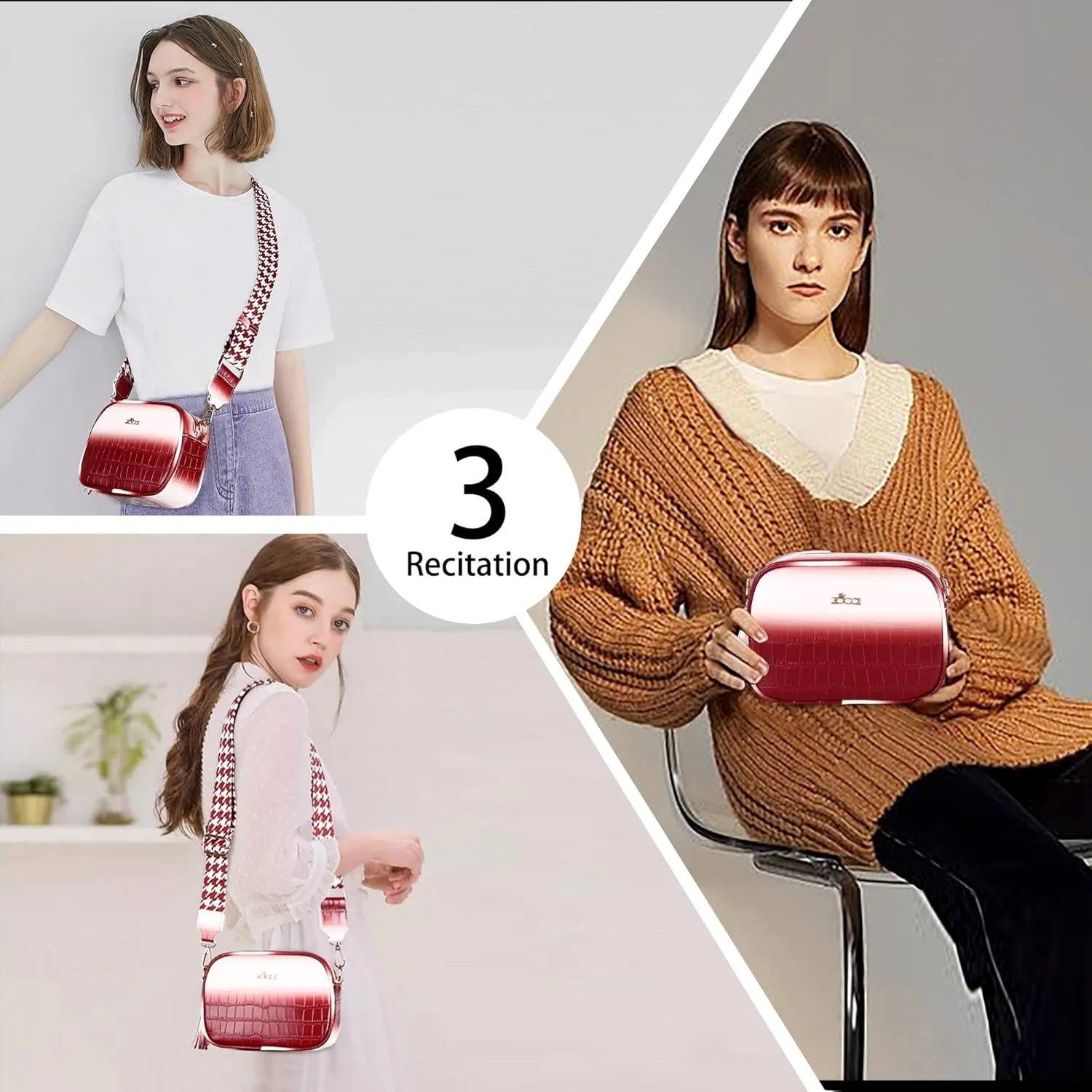 ZOCAI Camera Crossbody Shoulder Bags for Women Small Cluth Vegan Leather Handbag Purses with Adjustable Strap Lightweight