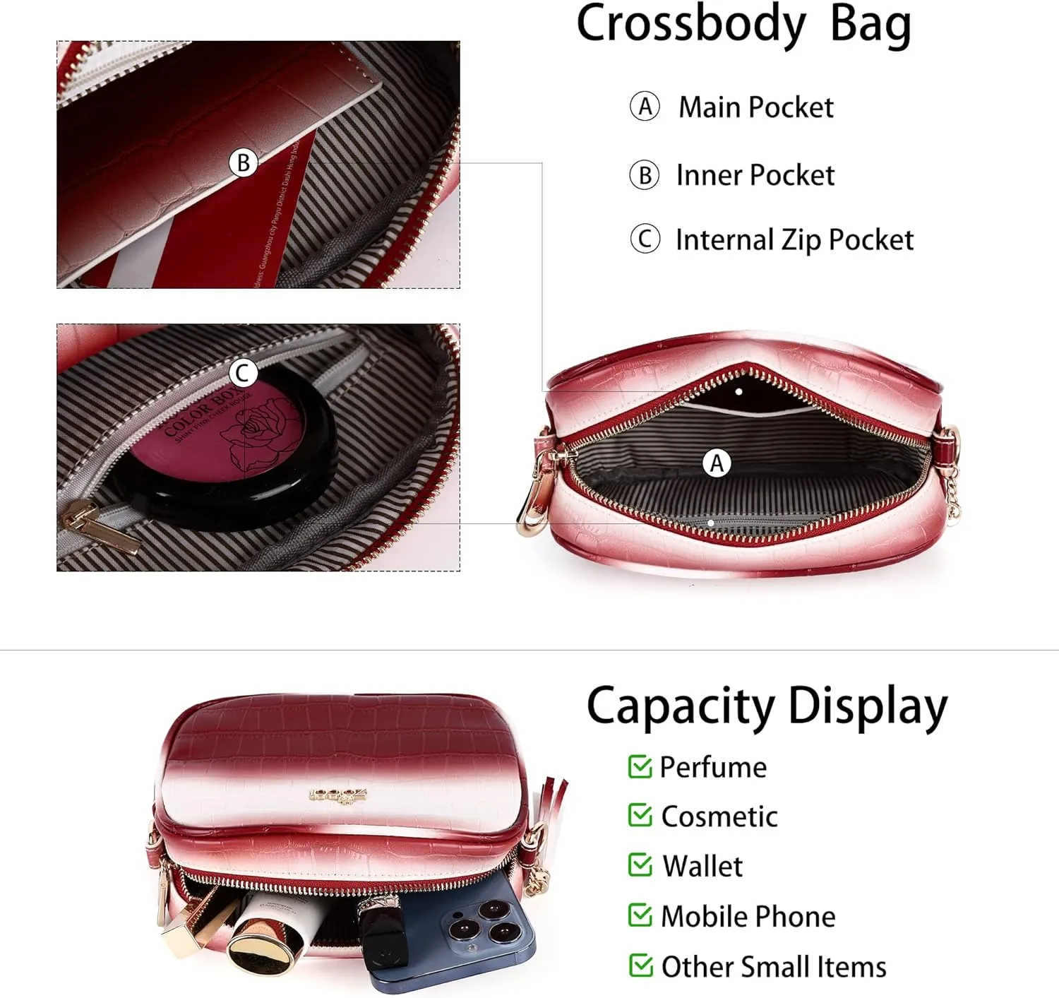 ZOCAI Camera Crossbody Shoulder Bags for Women Small Cluth Vegan Leather Handbag Purses with Adjustable Strap Lightweight